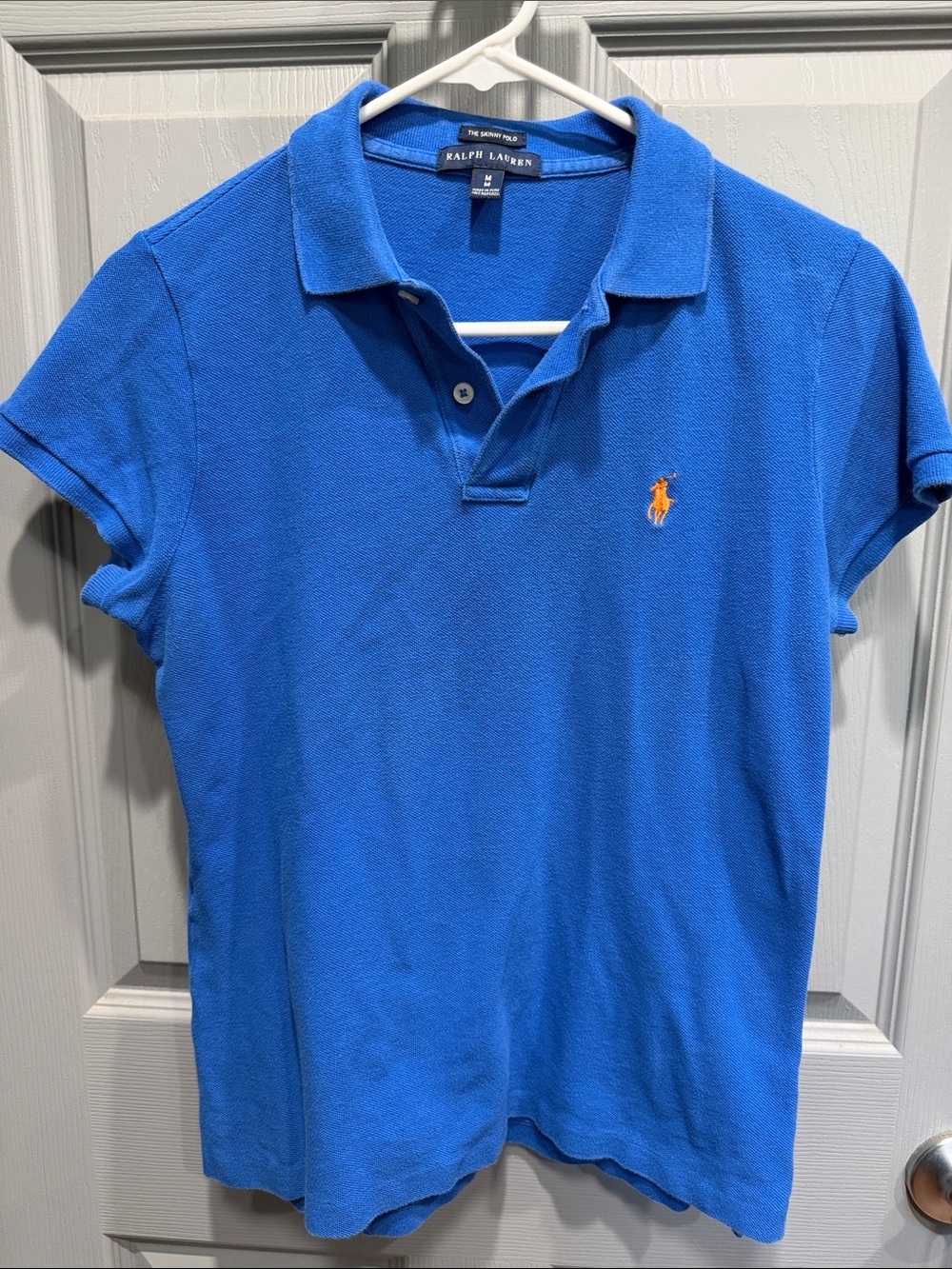 Polo by Ralph Lauren Blue Short Sleeve Skinny Fit Polo Shirt - M